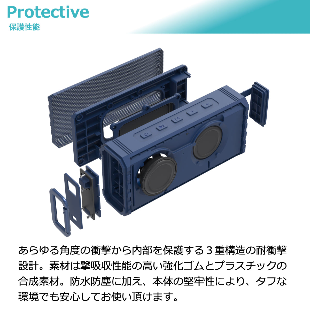 公式直販】40s Bluetoothスピーカー HW2 防水 ワイヤレス 高音質 大