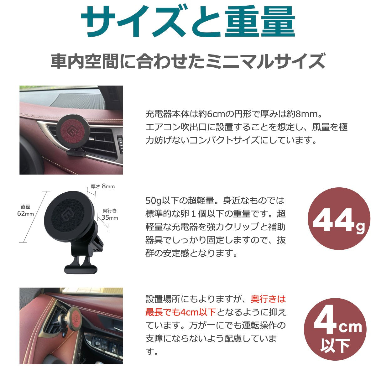 【訳あり】MagSafe対応 車載 ワイヤレス充電器 CMS1