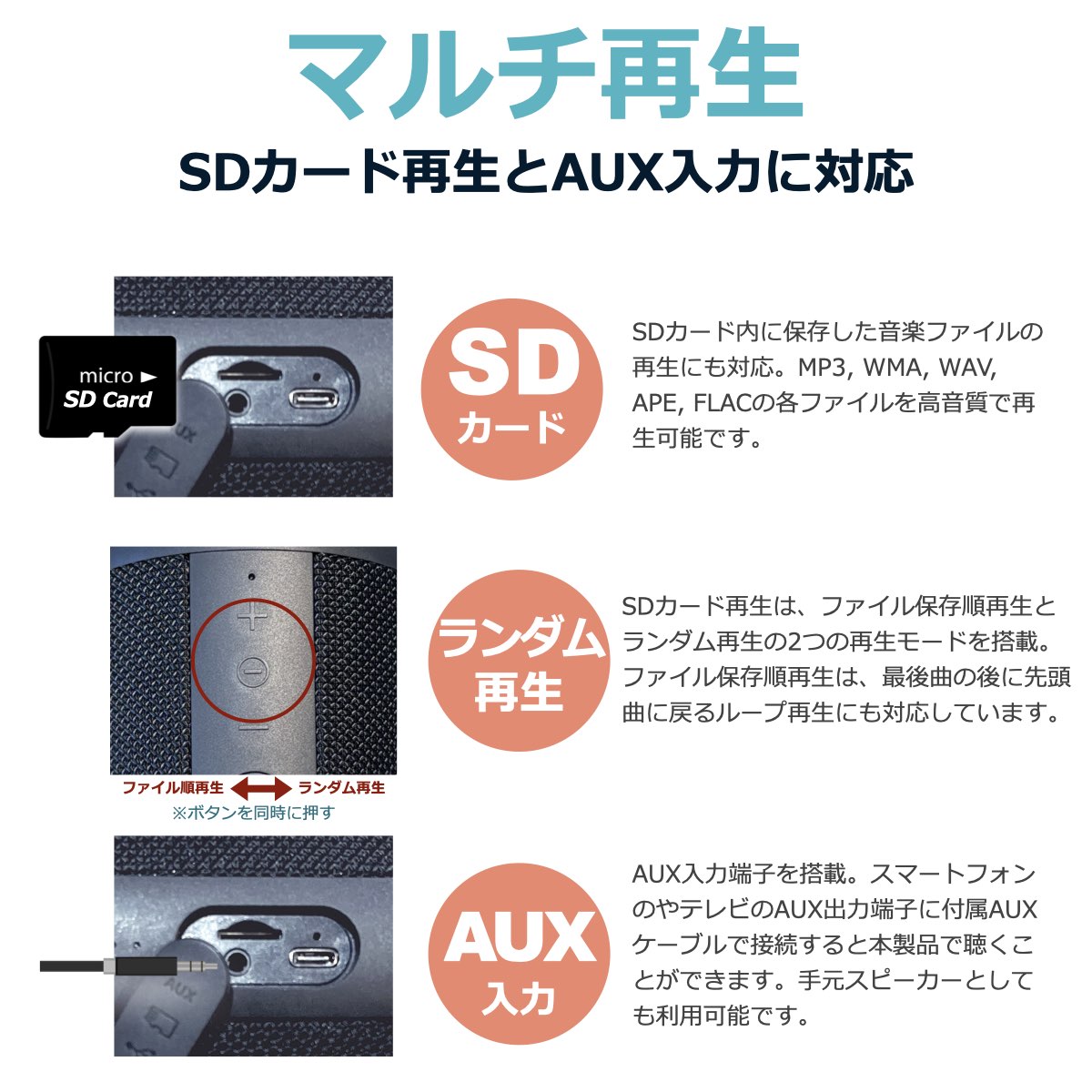 コンパクト Bluetoothスピーカー CW1LC（2個セット）