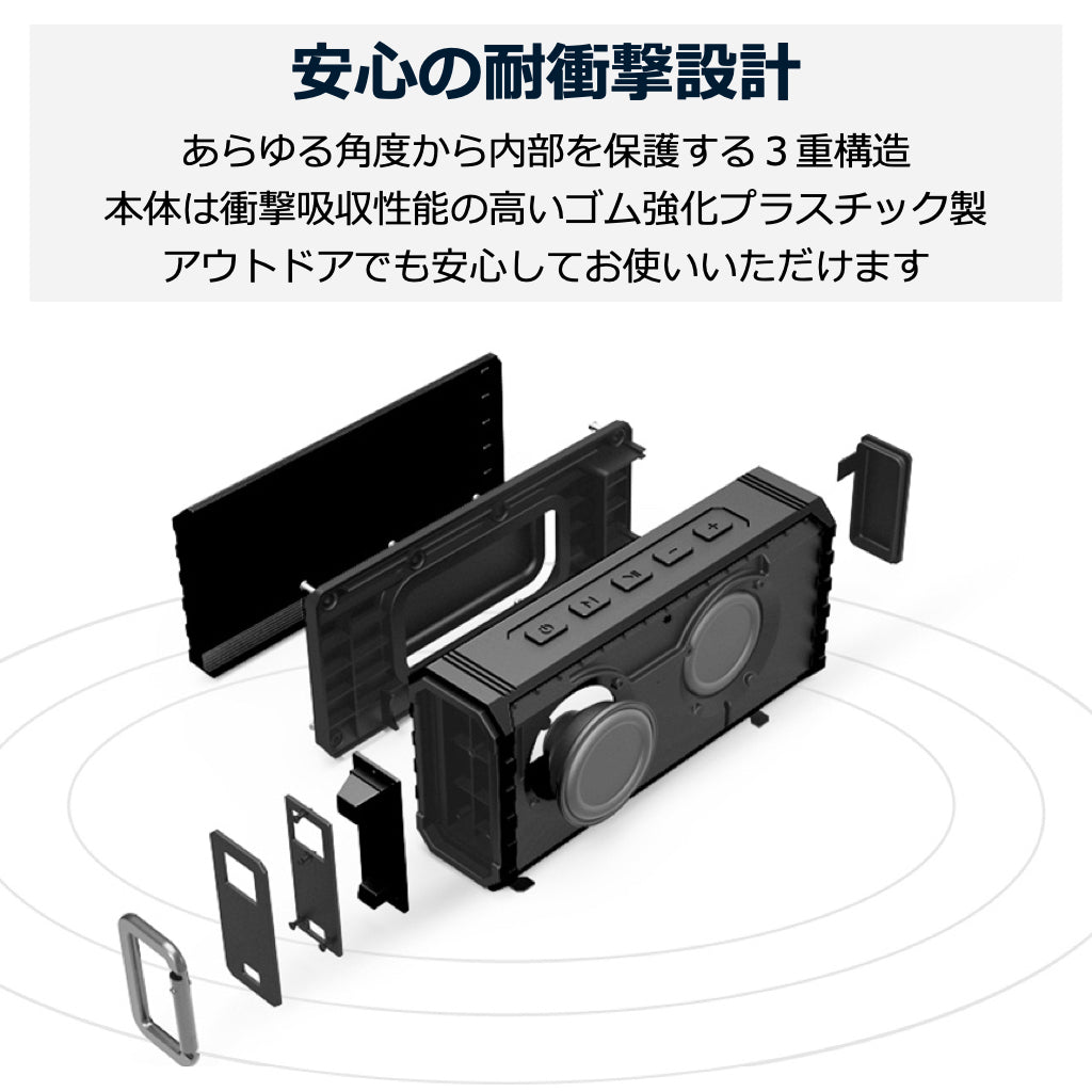 訳あり】Bluetooth スピーカー 防水 ワイヤレス 高音質 大音量 ハンズ