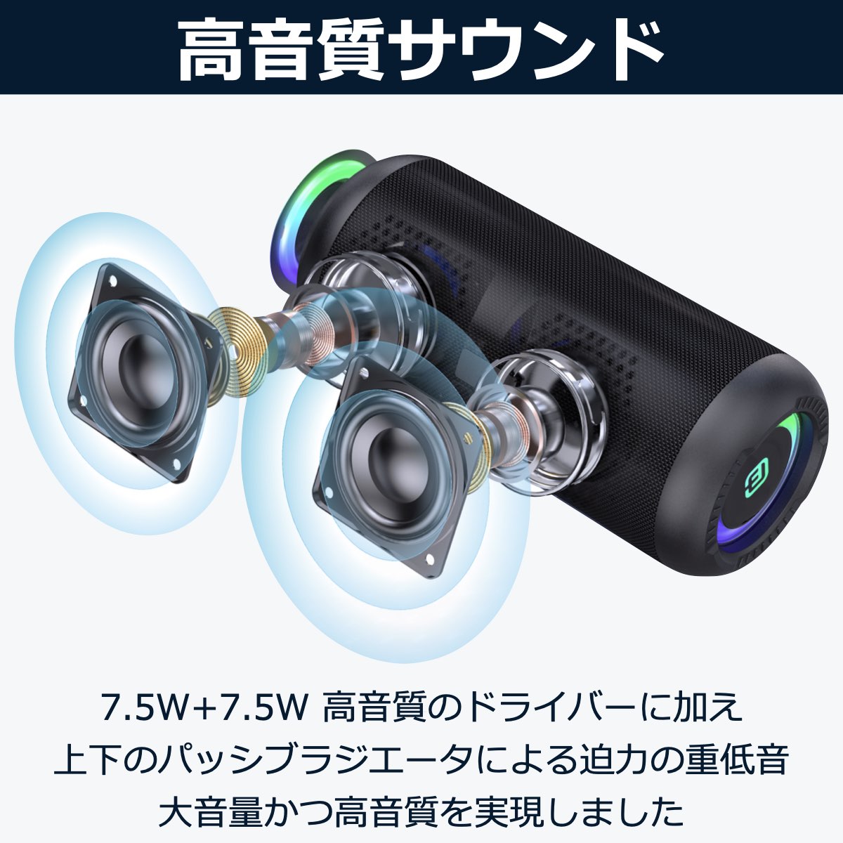 2台セット】 Bluetoothスピーカー ワイヤレス 大音量 重低音 防水 SDカード 40s CW1L – Forties Direct