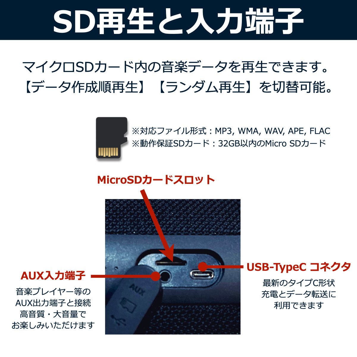 公式直販】40s Bluetoothスピーカー CW1LC 小型 高音質 防水 SDカード 